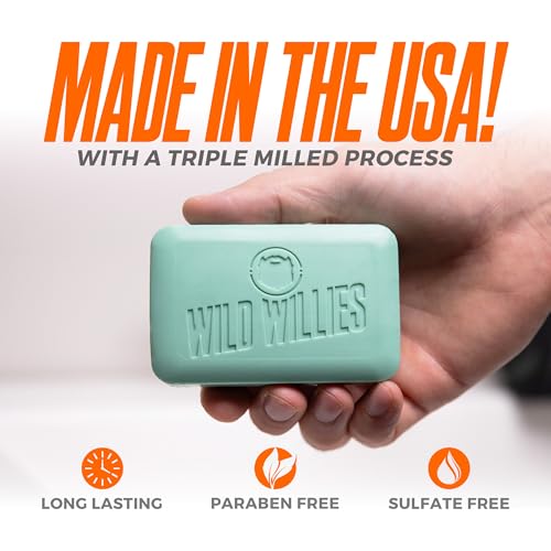 Wild Willies Moisturizing Men's Bar Soap Variety Pack 4 Scents, 6 oz