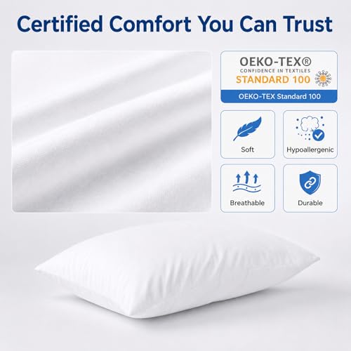 White 48 Pack Standard Pillow Cases with Envelope Closure - Microfiber Bedding