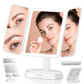 Pearly White Makeup Mirror with Lights and 7X/5X/1X Magnification - Detachable, Portable Vanity Mirror