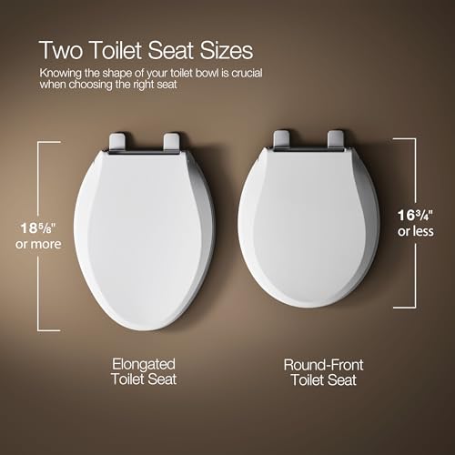 Kohler Quiet Close Elongated Toilet Seat Biscuit with Grip-Tight & ReadyLatch