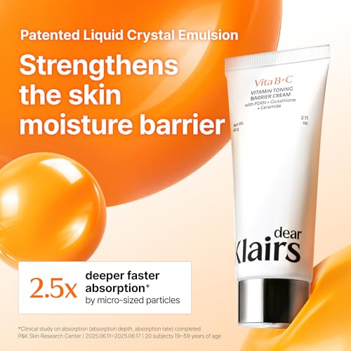 DearKlairs Vitamin C Face Moisturizer - Hydrating Skin Barrier Cream for Sensitive Skin, 2.11 Oz