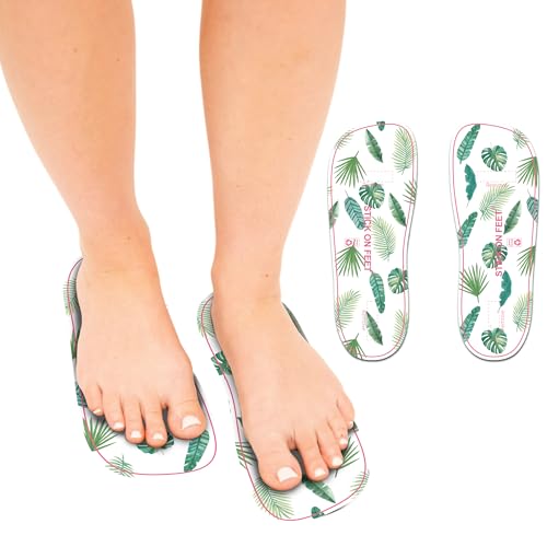 Disposable Feet Pads for Sunless Tanning 60 Pairs Palm Leaf Pattern