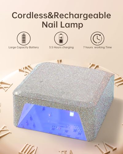 Cordless UV Nail Lamp for Gel Nails - Professional Salon & Home Use - Diamond Variation