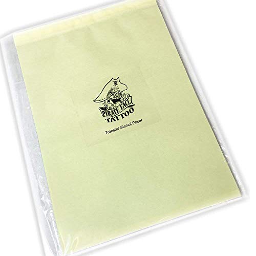 Pirate Face Tattoo Transfer Paper 100 Sheets for Artists & Tattooists 8.5" x 11"