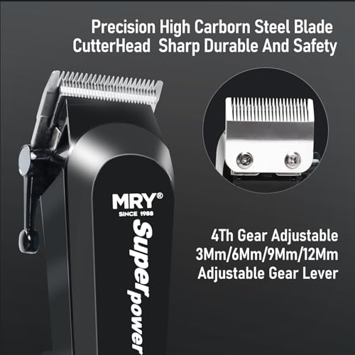 MRY Cordless Hair Clippers Rechargeable LCD Display Professional Guide Combs Hair Clippers for Men Women Barbers Hair Cutting Kit