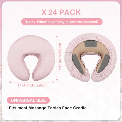 Macarrie 24 Pcs Pink Microfiber Massage Face Cradle Covers Reusable Spa & Beauty