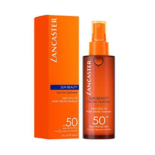 Lancaster Sun Beauty Tan-Enhancing Dry Oil SPF 50 – Fast Tanning Body Oil, 5 oz