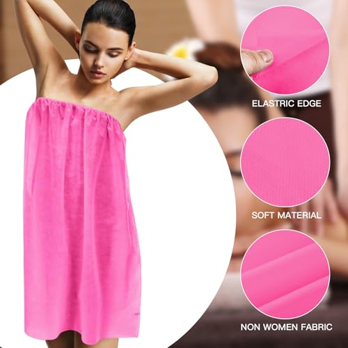 Disposable Spa Wraps for Women - Pink, 32 Pieces, Adjustable Fit