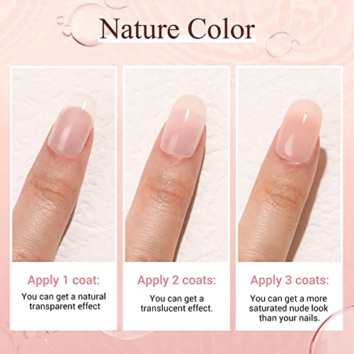 AzureBeauty Nude Pink Jelly Translucent Dip Powder Nail Kit – Long-Lasting Natural Finish