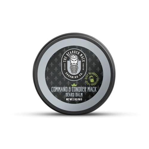 Bearded Mack Beard Balm - Command & Conquer Mack - Key Lime, Rosemary & Cedarwood - Ultra Nourishing Beard Conditioning and Styling - Firm Hold - 2oz