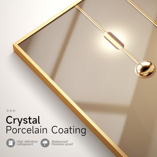 Cuspin 16x24 Inch Modern Gold Wall Art Set - 3 Pieces, Framed Luxury Decor