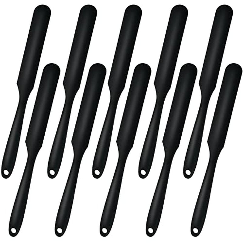 10 Pcs Non-Stick Wax Spatulas, Large Silicone Sticks Reusable Hair Removal Applicator Makeup Scraper for Home Salon Body Use