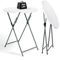 1 Pack Folding 32-Inch Round Cocktail Table with HDPE Top & Steel Frame