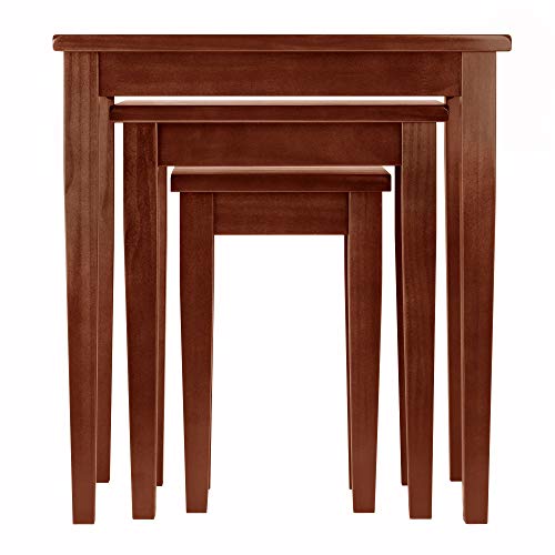 Winsome 3-Piece Walnut Nesting Accent Tables - Space-Saving Set of 3