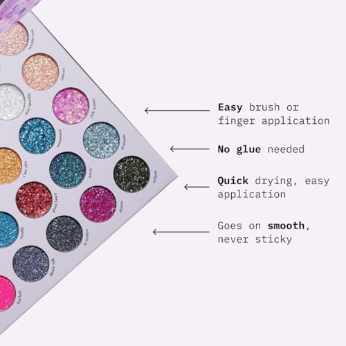 30-Color Glitter Eyeshadow Palette - Face, Body & Festival Makeup