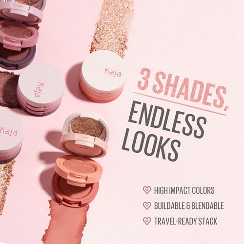 Kaja Beauty Bento Bouncy Eyeshadow Trio Plum Rosy 01 - Vibrant Eye Makeup Set