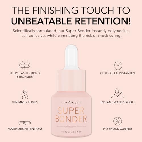 KIARA SKY LASH Super Bonder for Eyelash Extensions with Special Dropper | Glue Accelerator | Speed Up Drying Time | Increase Adhesive Bonding Power | Professional Use Only 15ml NOT A Glue