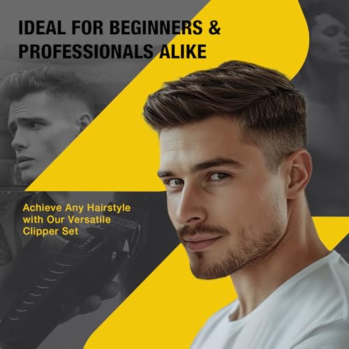 Rechargeable Hair Clipper for Men with LED Display, Cordless Grooming Kit