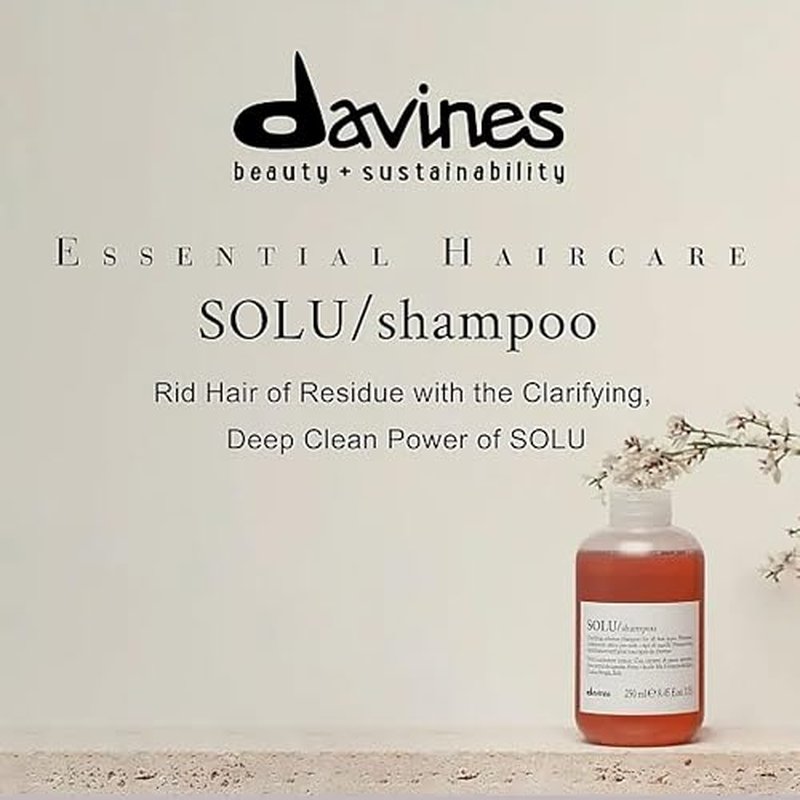Davines SOLU Shampoo, Clarify And Remove Residue, Refresh Scalp And Leave Hair Shiny And Soft