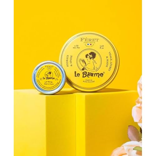 F?ret Parfumeur Le Baume Multi-Purpose Balm ? Rose Poudr? ? Deeply Hydrating Moisturizer for Dry Cracked Skin,Cuticles - Natural Lip Balm with Shea Butter & Honey ? Pack 2-50ml/1.7 Ounce
