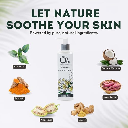 Hawaiian Plumeria Body Lotion - Organic, Vegan, 8.45oz - Tropical Scent (Pack of 1)