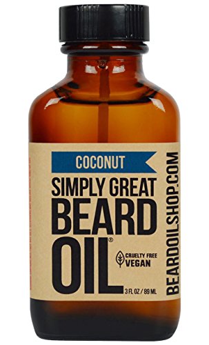 Coconut Scented Beard Oil - Natural Vegan Beard Conditioner 3 Oz with Easy Applicator