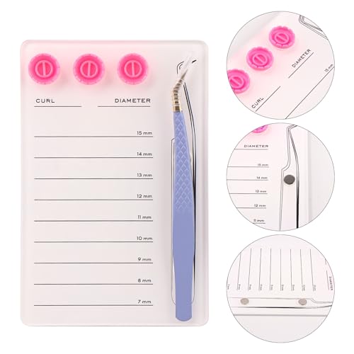 Acrylic Eyelash Extension Pallet Kits, Grafting False Eyelash Organizer Extension Pad Lash Tray,Magnetic Tweezer Holder - Durable Eyelash Extension Storage Organizer (White Sets)