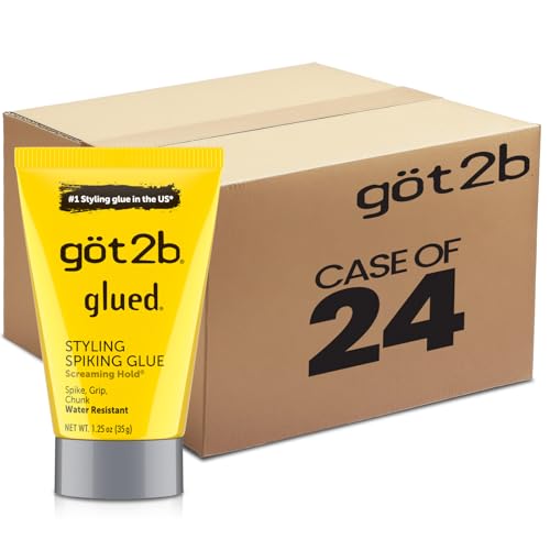 Got2b Glued Styling Spiking Hair Gel, 1.25 oz (Pack of 24)