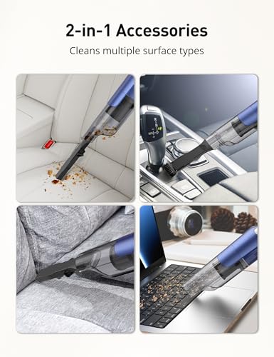 Handheld Cordless Vacuum Cleaner - 24KPa Pet Hair Car & Home Use - Muted