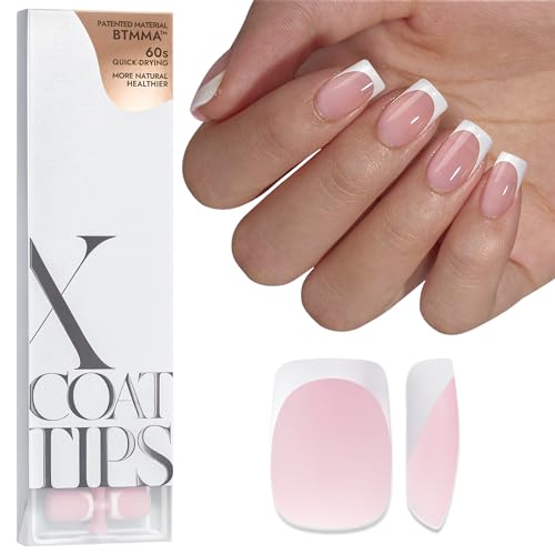 btartboxnails XCOATTIPS - French Nail Tips and Toe Nail Tips Pink Square