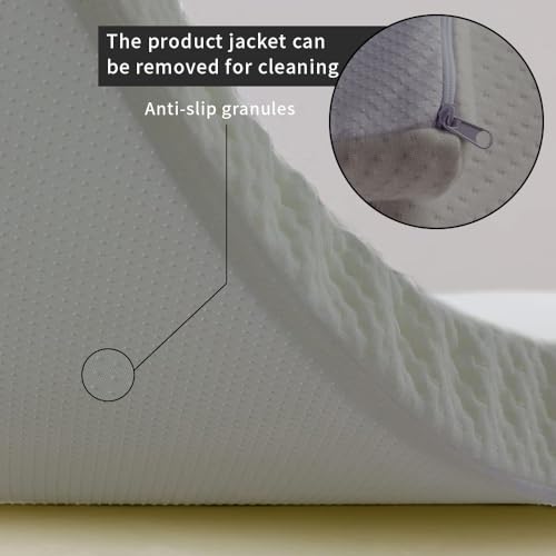 Grey 73x24x2 inch Memory Foam Massage Table Topper with Removable Cover-Elastic Bands Non-Slip-Lash Bed Cushion for Beauty and Massage