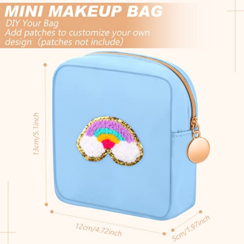 Kacctyen Fresh Color Mini Nylon Makeup Bags Set – 12 Pouches, Small Travel Cosmetic Organizer for Women