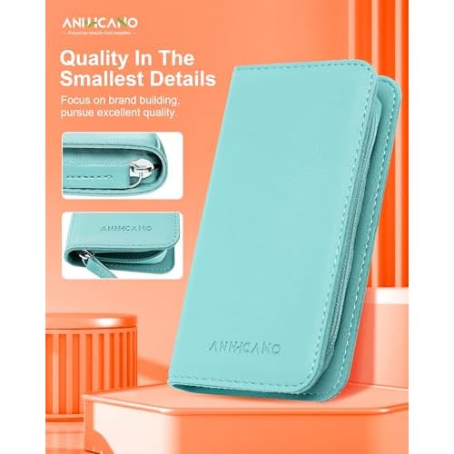 Manicure & Pedicure Kit for Men & Women, ANIHICANO 8-in-1 Premium Stainless Steel Personal Care Tools Set with PU Leather Case, Travel-Friendly for Home & Professional Use (Champagne)