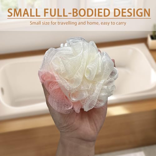 Travel Loofah Set - 20 Multicolor Body Sponges with Travel Pouches