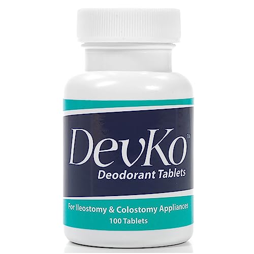 Devko Ostomy Pouch Deodorizer Tablets Charcoal 100 Pack - Odor Neutralizer
