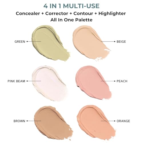 Multi-Function Concealer Palette with Contour Highlighter & Corrector for Flawless Skin