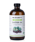 Organic Cold Pressed Castor Oil 16 Fl Oz in Glass Bottle - Pure, Hexane Free, For Hair, Skin & Castor Pack - MUZAMOX