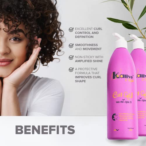 Curl Gel for Curly Hair 2-Pack - Defines & Moisturizes Soft Bouncy Curls