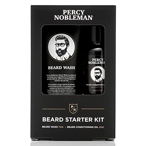 Percy Nobleman Beard Starter Kit, A Beard Grooming Kit Containing Beard Oil and Wash, 30ml / 75ml