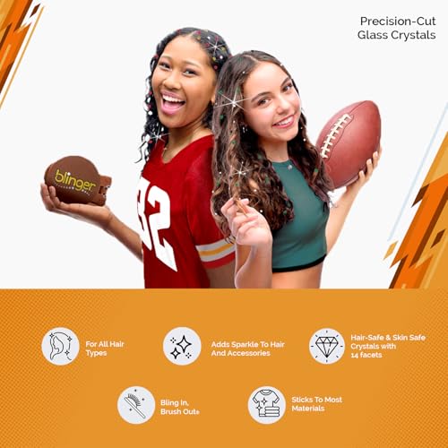 Blinger Ultimate Fan Starter Set - Sparkle Hair Crystals & Tool for Game Day