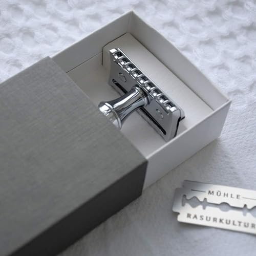 M?HLE Grande R41 Double Edge Safety Razor (Open Comb) | Perfect for Everyday Use | Barbershop Quality Close Smooth Shave | Luxury Razor for Men