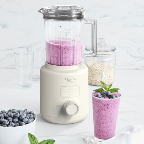 Countertop Blender 50oz with 3 Speeds & 5 Presets - Linen Cream - Martha Stewart