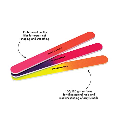 Tweezerman Assorted Neon Hot Nail Files (Pack of 3)