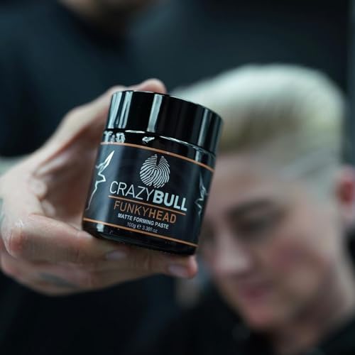 Crazy Bull Matte Hair Styling Paste - Water-Based Volumizing Cream for Men - Vegan & Cruelty-Free - 3.38 oz