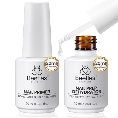 Beetles Gel Nail Polish Kit with U V Light & 20ml Nail Dehydrator and Primer