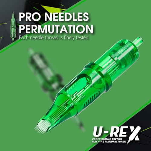 U-REX Tattoo Cartridges Needles-20Pcs #10 (5RM) Bugpin Curved Magnum Disposable Needles for Rotary Tattoo Machine Pen Gun(1005RM)