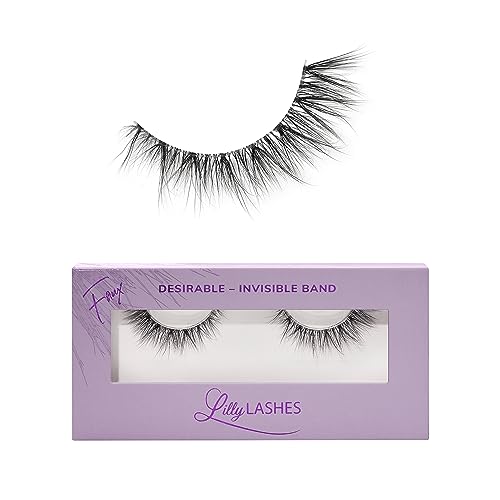 False Eyelashes Natural Look with Clear Sheer Band - Reusable 20x Desirable Style
