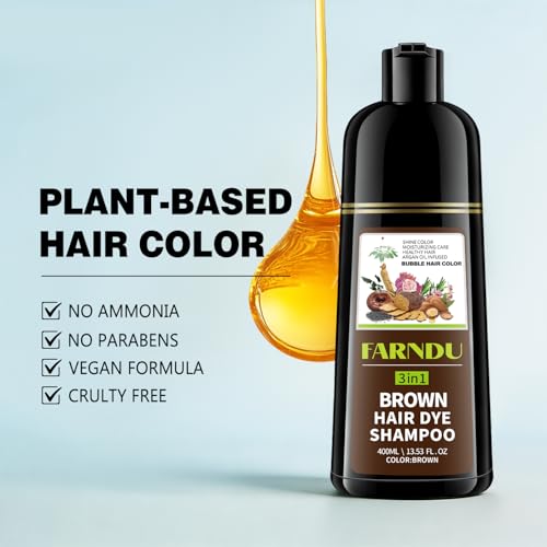 Brown Hair Dye Shampoo with Botanicals - Natural Hair Color & Gray Coverage - Variations of THIS listing