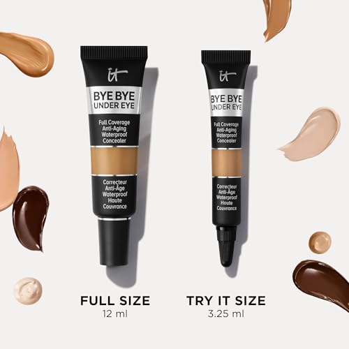 IT Cosmetics Bye Bye Under Eye Concealer (Medium) - Waterproof Full Coverage Concealer For Dark Circles, Fine Lines, Redness & Discoloration, With Hyaluronic Acid, Natural Finish – 0.4 fl oz