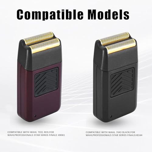 For wahl Shaver Foil Replacement, Compatible with Wahl Shaver Super Close Replacement Foil Head for Shaver 07031-100, 07043 (Black 2PACK)
